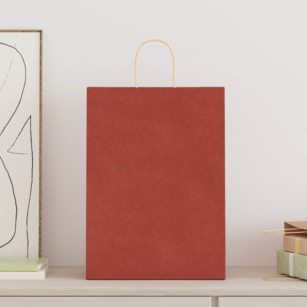 Paper Bags 50 pcs with Handles Red 32x17x44 cm