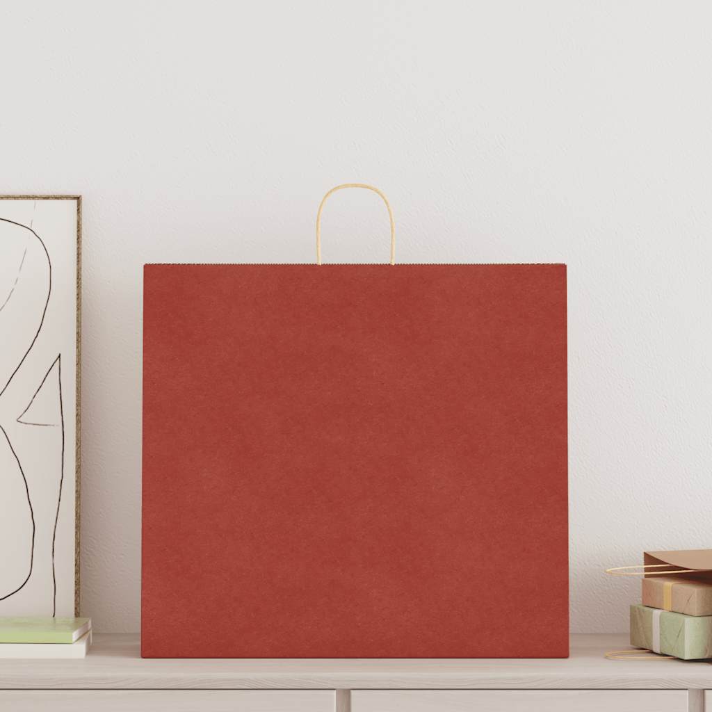 Paper Bags 50 pcs with Handles Red 54x15x49 cm