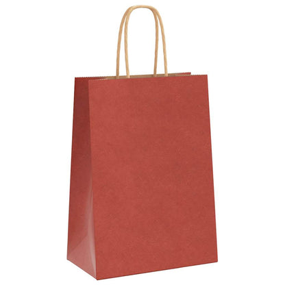 Paper Bags 250 pcs with Handles Red 15x8x21 cm