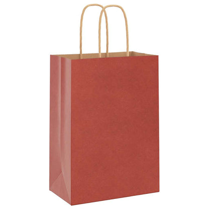 Paper Bags 250 pcs with Handles Red 15x8x21 cm