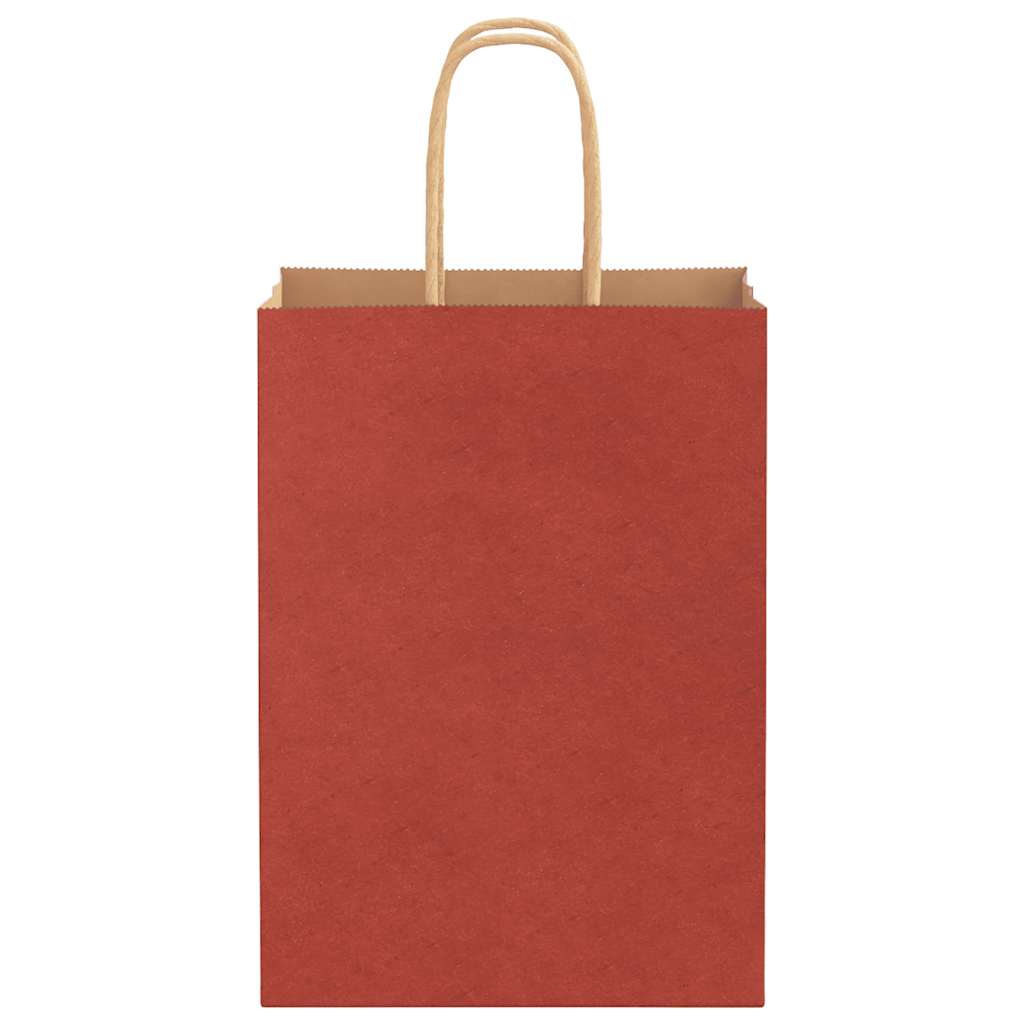 Paper Bags 250 pcs with Handles Red 15x8x21 cm
