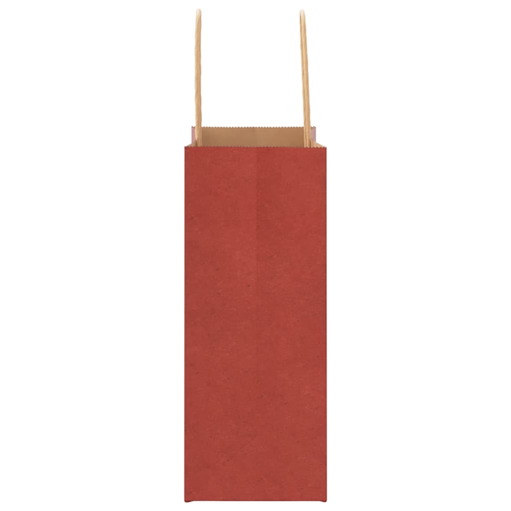 Paper Bags 250 pcs with Handles Red 15x8x21 cm