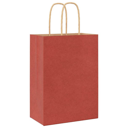 Paper Bags 250 pcs with Handles Red 15x8x21 cm