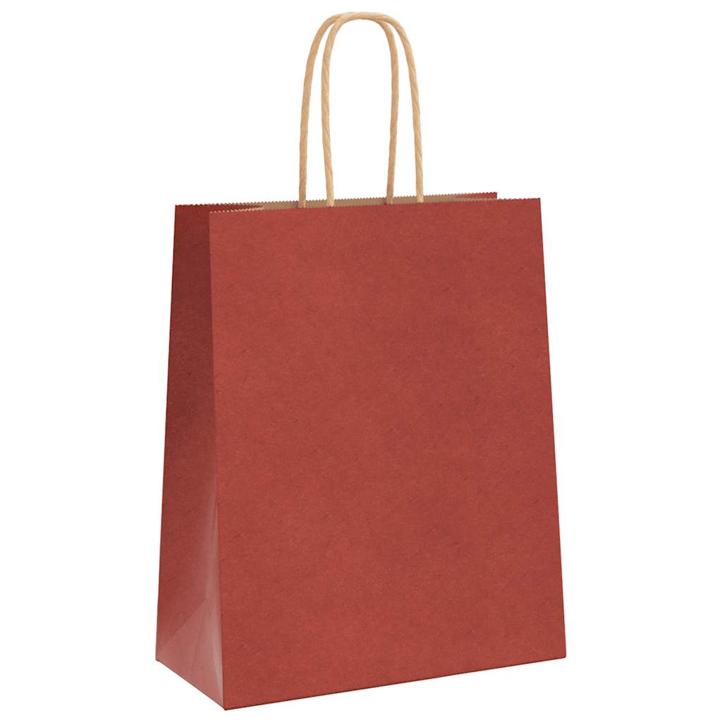 Paper Bags 250 pcs with Handles Red 18x8x22 cm