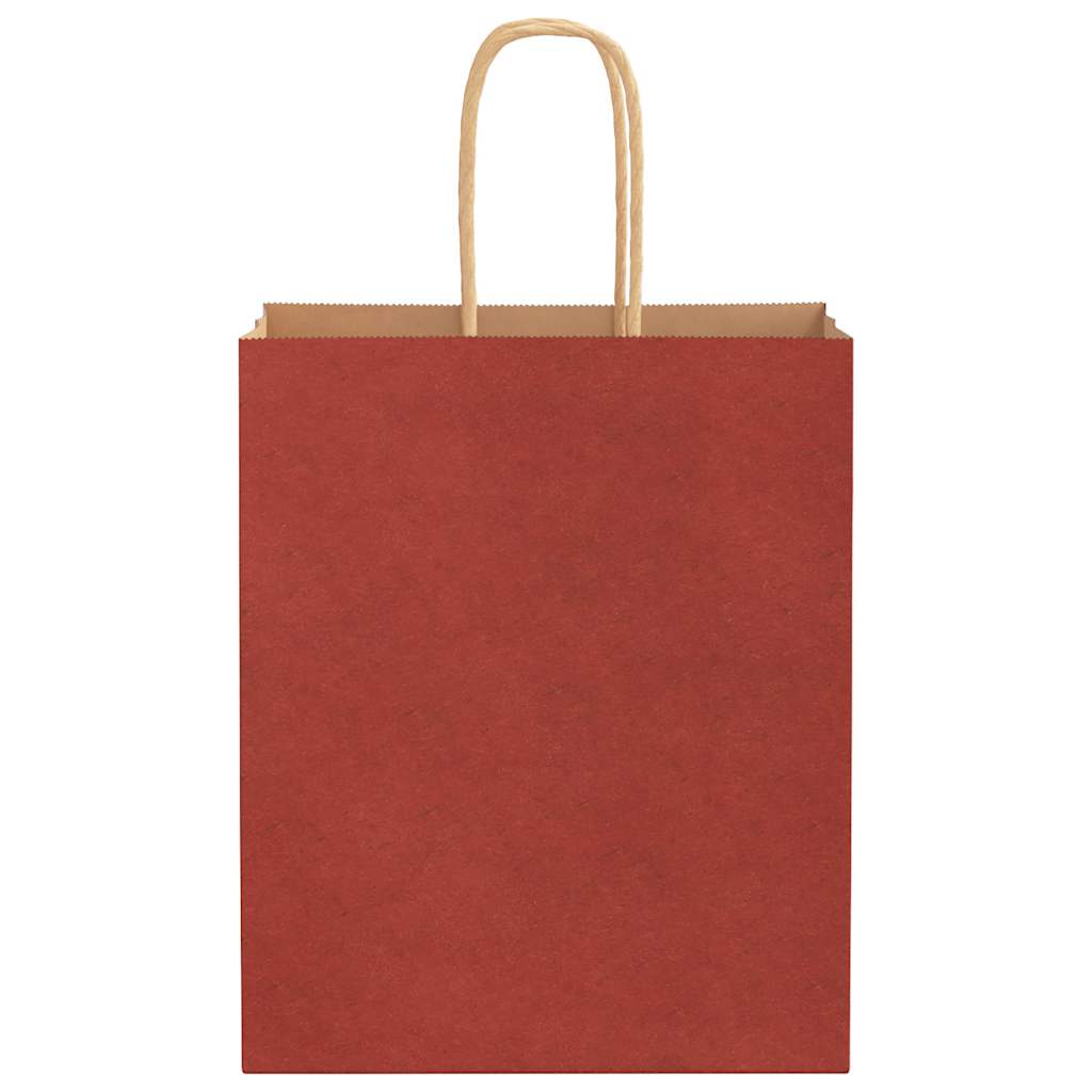 Paper Bags 250 pcs with Handles Red 18x8x22 cm