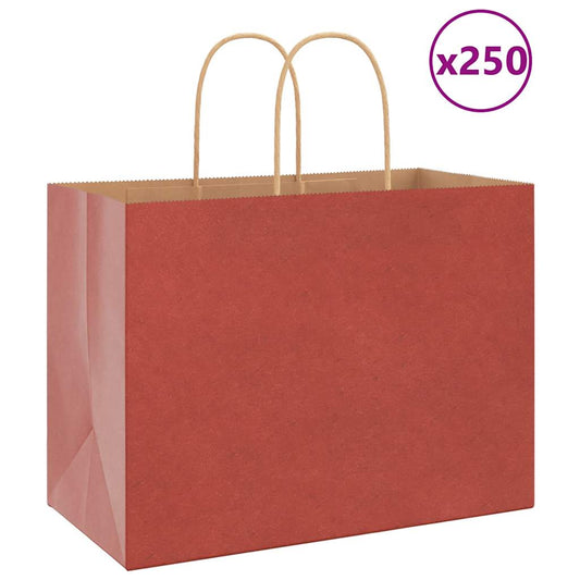 Paper Bags 250 pcs with Handles Red 32x17x25 cm