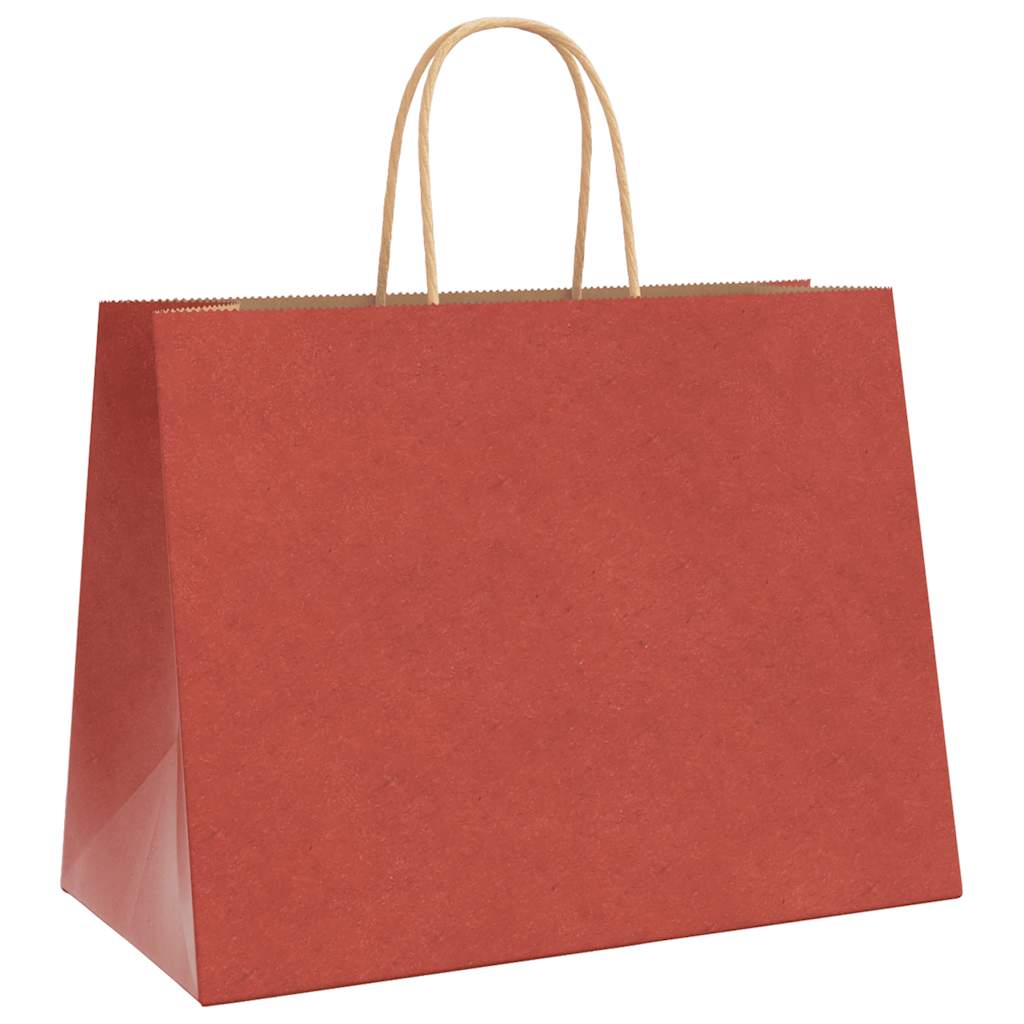 Paper Bags 250 pcs with Handles Red 32x17x25 cm
