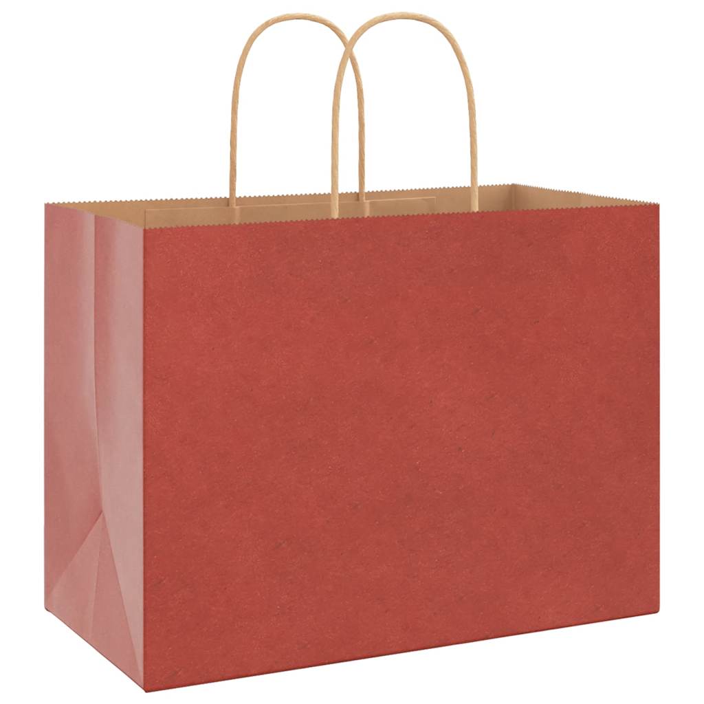 Paper Bags 250 pcs with Handles Red 32x17x25 cm