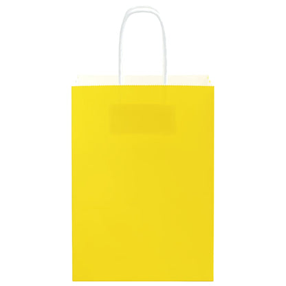 Paper Bags 50 pcs with Handles Yellow 15x8x21 cm