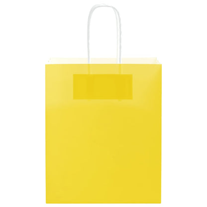 Paper Bags 50 pcs with Handles Yellow 18x8x22 cm