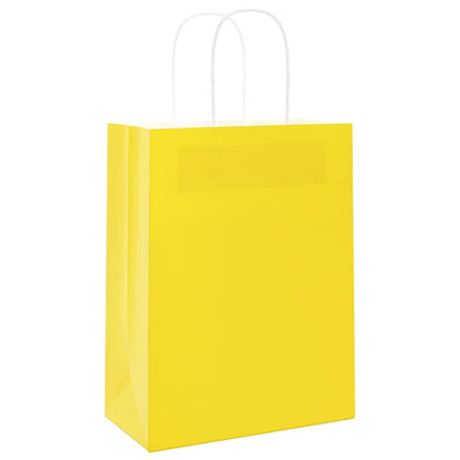 Paper Bags 50 pcs with Handles Yellow 21x11x28 cm