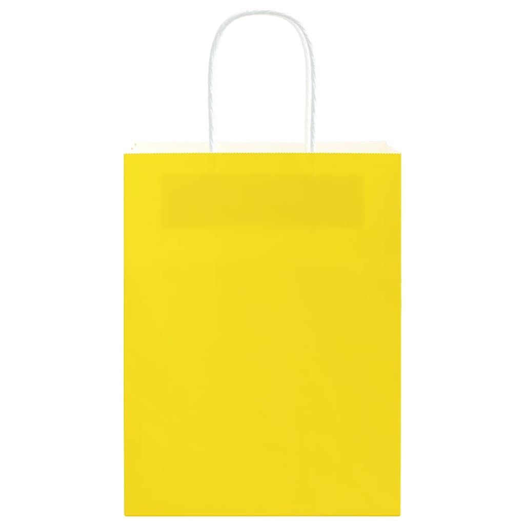 Paper Bags 50 pcs with Handles Yellow 21x11x28 cm