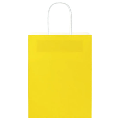 Paper Bags 50 pcs with Handles Yellow 21x11x28 cm