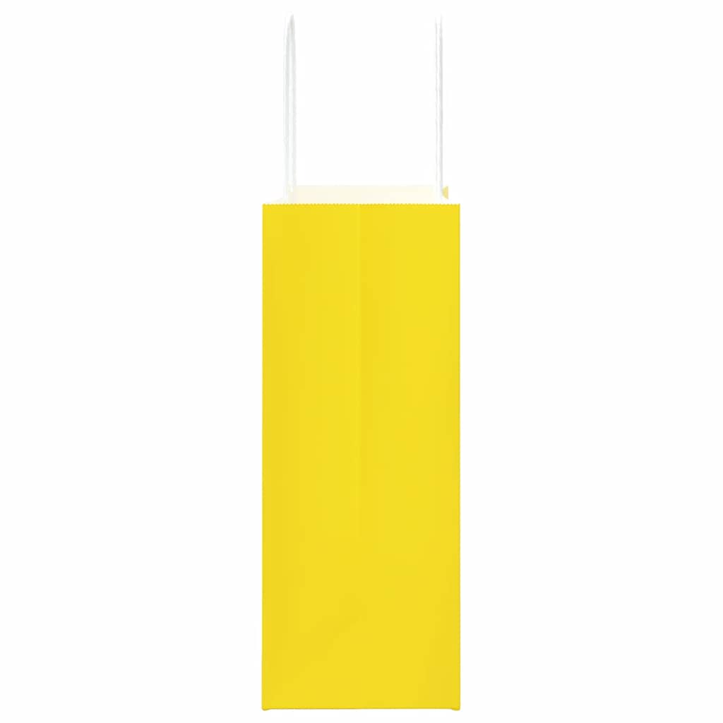 Paper Bags 50 pcs with Handles Yellow 21x11x28 cm