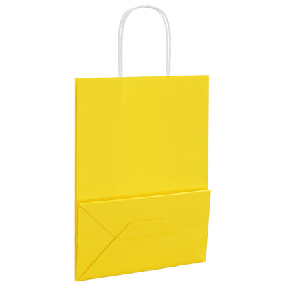 Paper Bags 50 pcs with Handles Yellow 21x11x28 cm