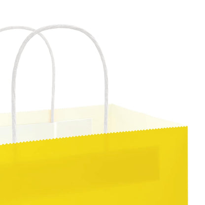 Paper Bags 50 pcs with Handles Yellow 21x11x28 cm