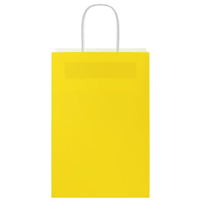 Paper Bags 50 pcs with Handles Yellow 21x11x31 cm
