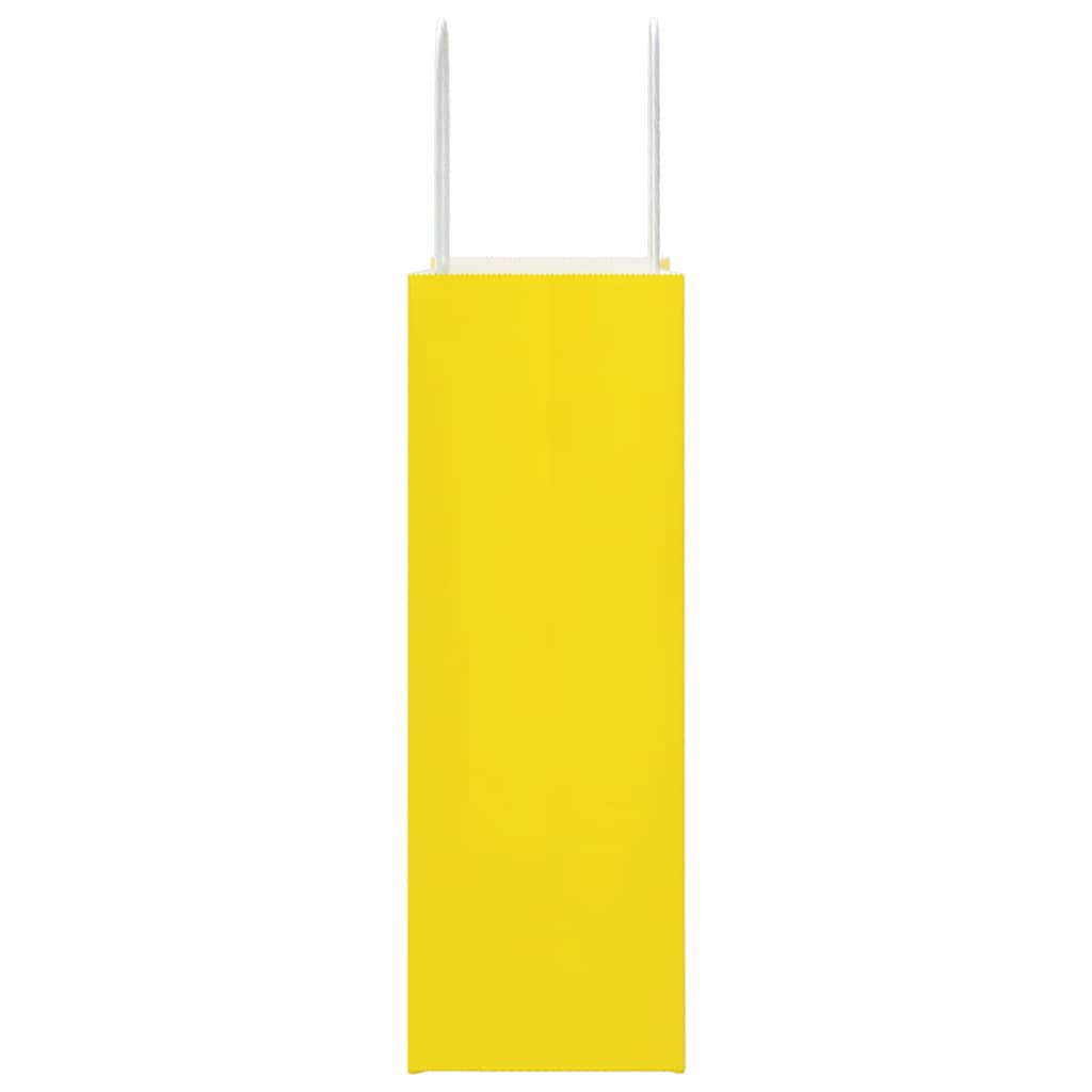 Paper Bags 50 pcs with Handles Yellow 21x11x31 cm