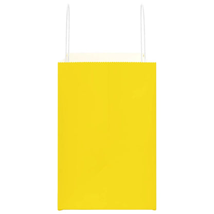 Paper Bags 50 pcs with Handles Yellow 26x17x25 cm