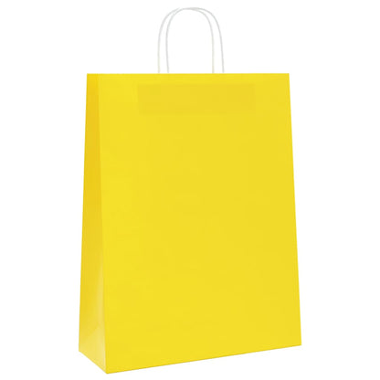Paper Bags 50 pcs with Handles Yellow 32x12x42 cm