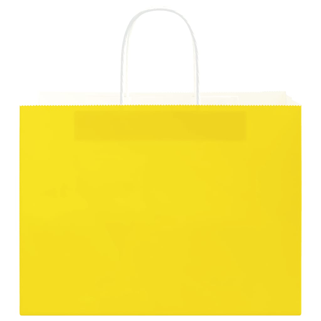 Paper Bags 50 pcs with Handles Yellow 32x17x25 cm