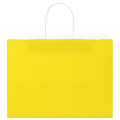 Paper Bags 50 pcs with Handles Yellow 32x17x25 cm