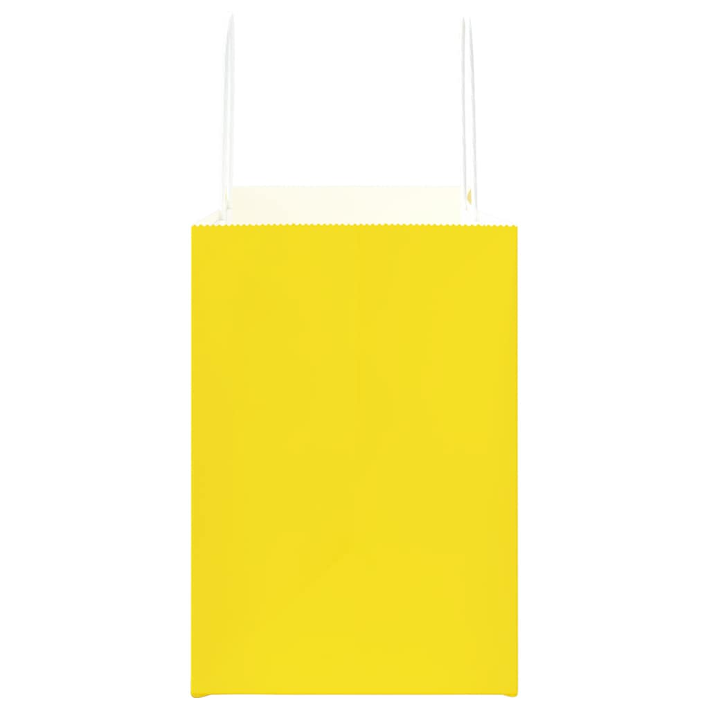 Paper Bags 50 pcs with Handles Yellow 32x17x25 cm