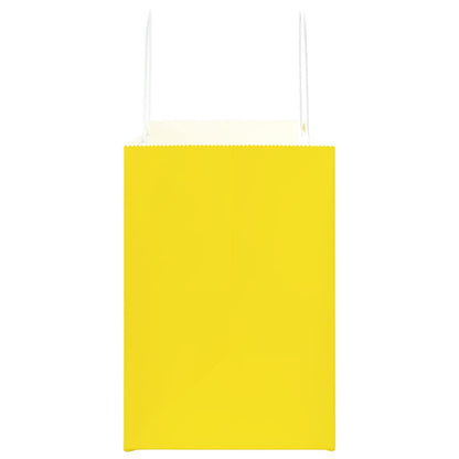 Paper Bags 50 pcs with Handles Yellow 32x17x25 cm