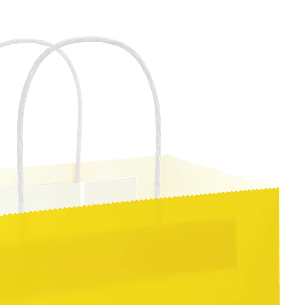 Paper Bags 50 pcs with Handles Yellow 32x17x25 cm