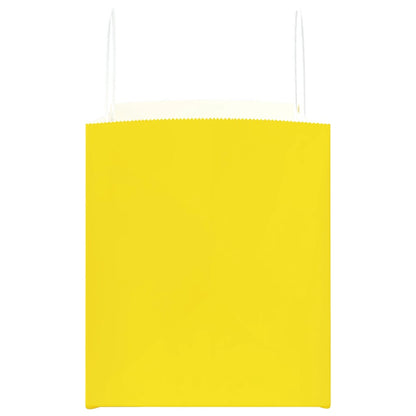 Paper Bags 50 pcs with Handles Yellow 32x22x24 cm