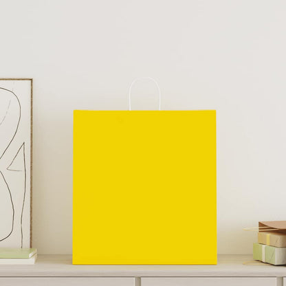 Paper Bags 50 pcs with Handles Yellow 45x17x48 cm