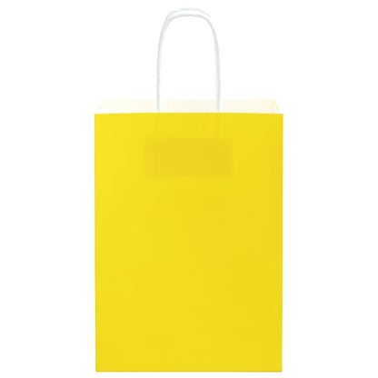 Paper Bags 250 pcs with Handles Yellow 15x8x21 cm