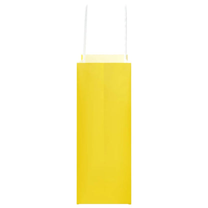 Paper Bags 250 pcs with Handles Yellow 18x8x22 cm