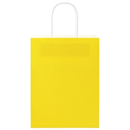 Paper Bags 250 pcs with Handles Yellow 21x11x28 cm