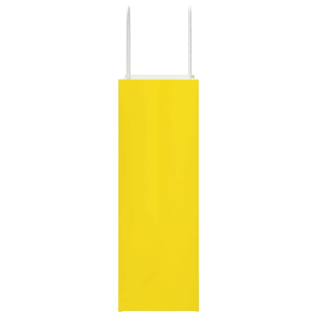 Paper Bags 250 pcs with Handles Yellow 21x11x31 cm