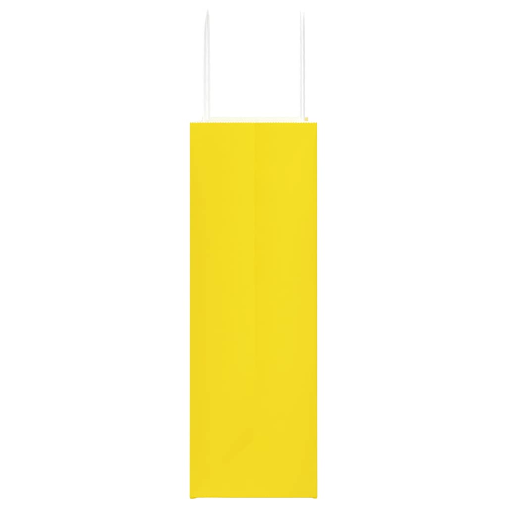 Paper Bags 250 pcs with Handles Yellow 26x12x35 cm