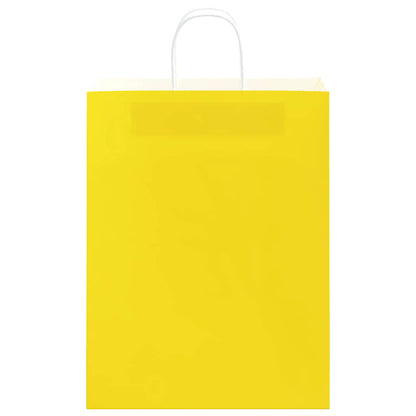 Paper Bags 250 pcs with Handles Yellow 32x12x42 cm