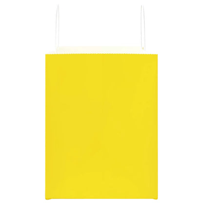 Paper Bags 250 pcs with Handles Yellow 32x22x28 cm
