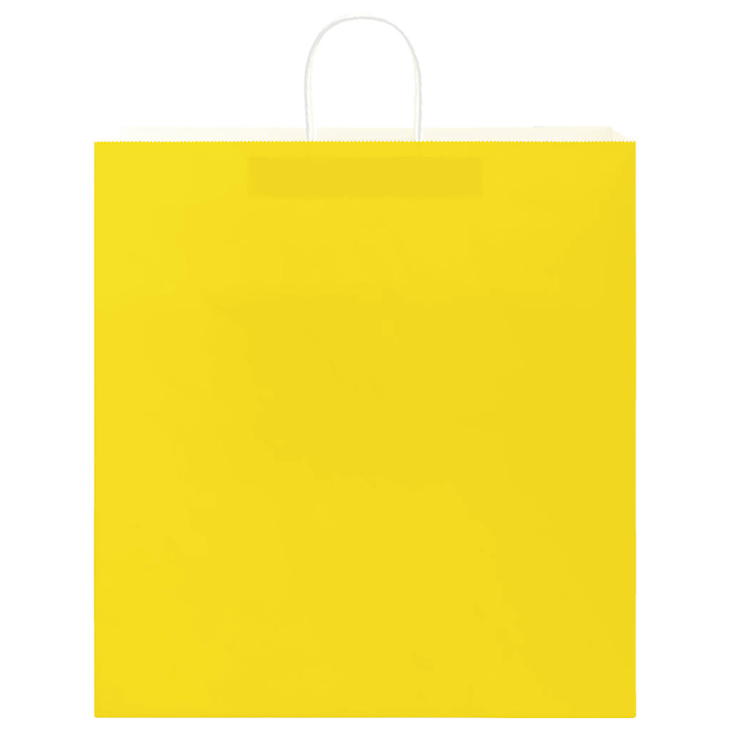 Paper Bags 250 pcs with Handles Yellow 45x17x48 cm