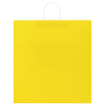 Paper Bags 250 pcs with Handles Yellow 45x17x48 cm