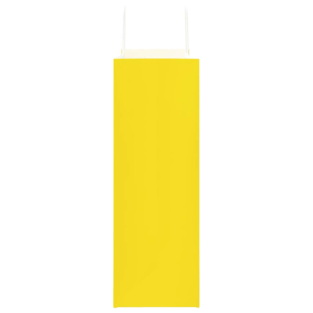 Paper Bags 250 pcs with Handles Yellow 45x17x48 cm