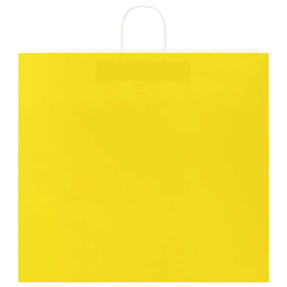 Paper Bags 250 pcs with Handles Yellow 54x15x49 cm