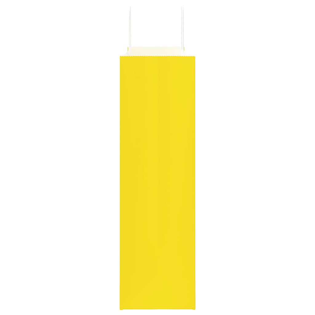 Paper Bags 250 pcs with Handles Yellow 54x15x49 cm