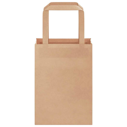 Paper Bags 50 pcs with Handles Brown 15x8x21 cm