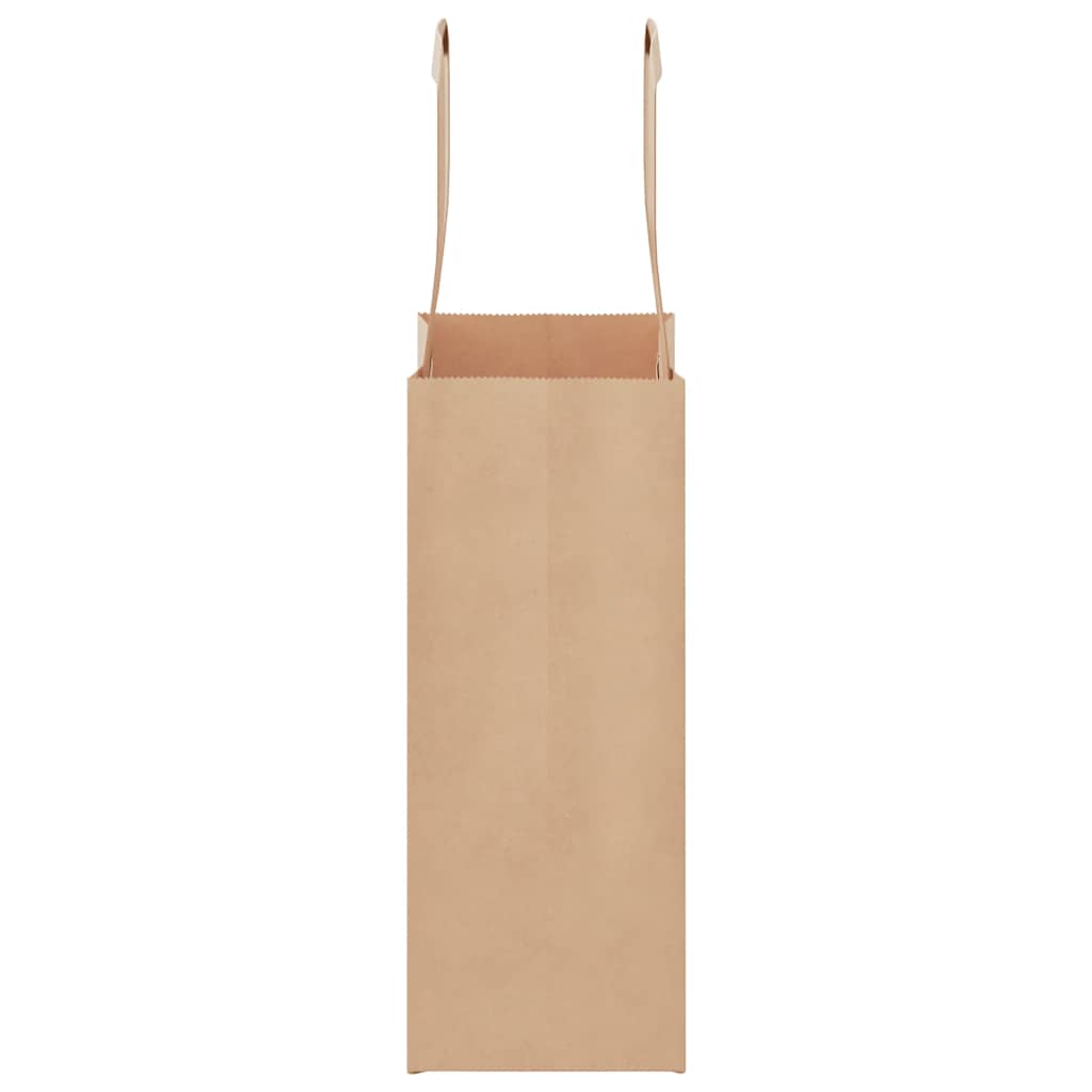 Paper Bags 50 pcs with Handles Brown 15x8x21 cm