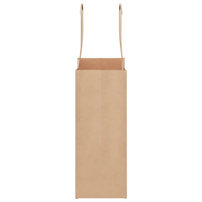 Paper Bags 50 pcs with Handles Brown 15x8x21 cm