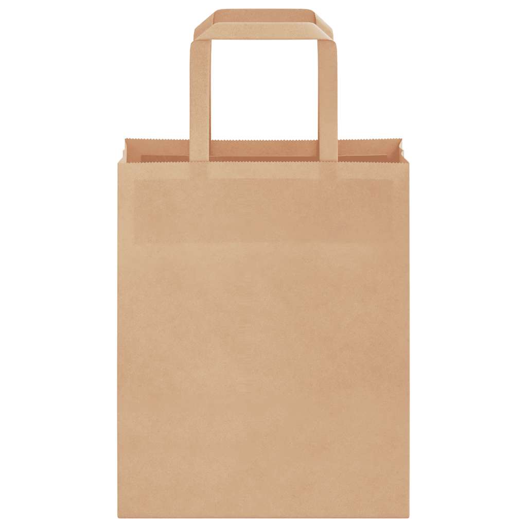 Paper Bags 50 pcs with Handles Brown 18x8x22 cm