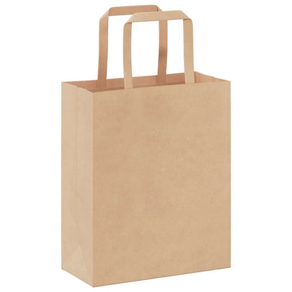 Paper Bags 50 pcs with Handles Brown 18x8x22 cm