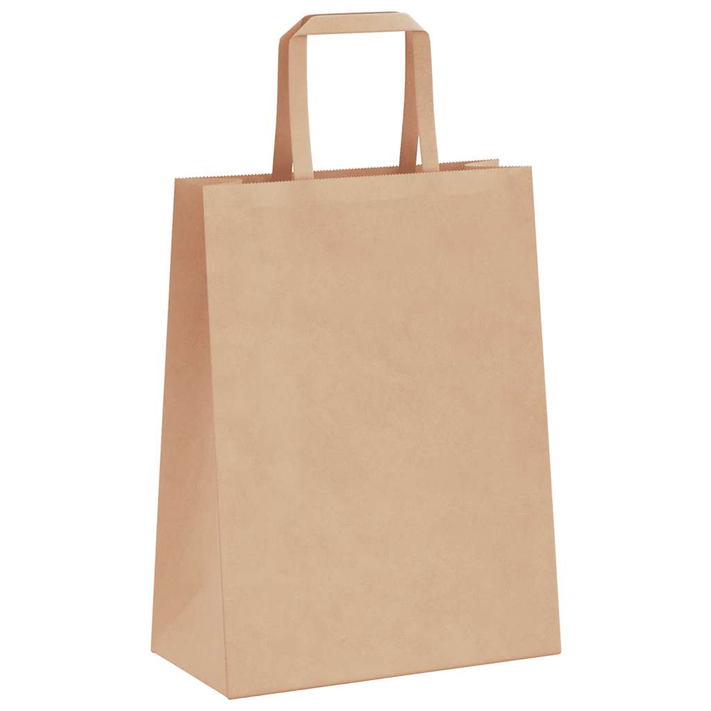 Paper Bags 50 pcs with Handles Brown 21x11x28 cm