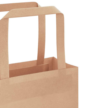 Paper Bags 50 pcs with Handles Brown 21x11x28 cm